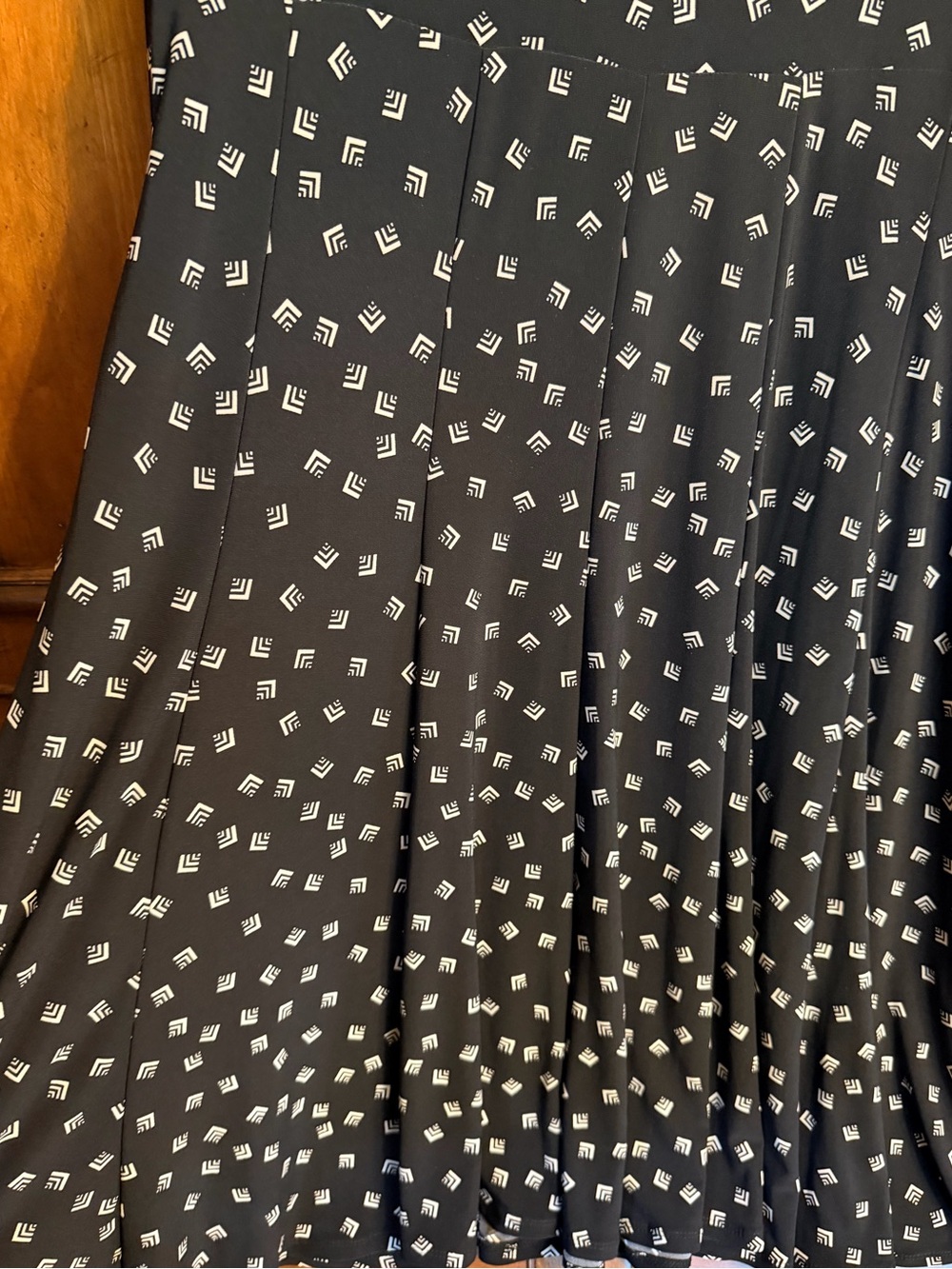 Lauren Ralph Lauren Black White Geometric Faux Wrap Midi Dress Size 16 NWT - Picture 7 of 14